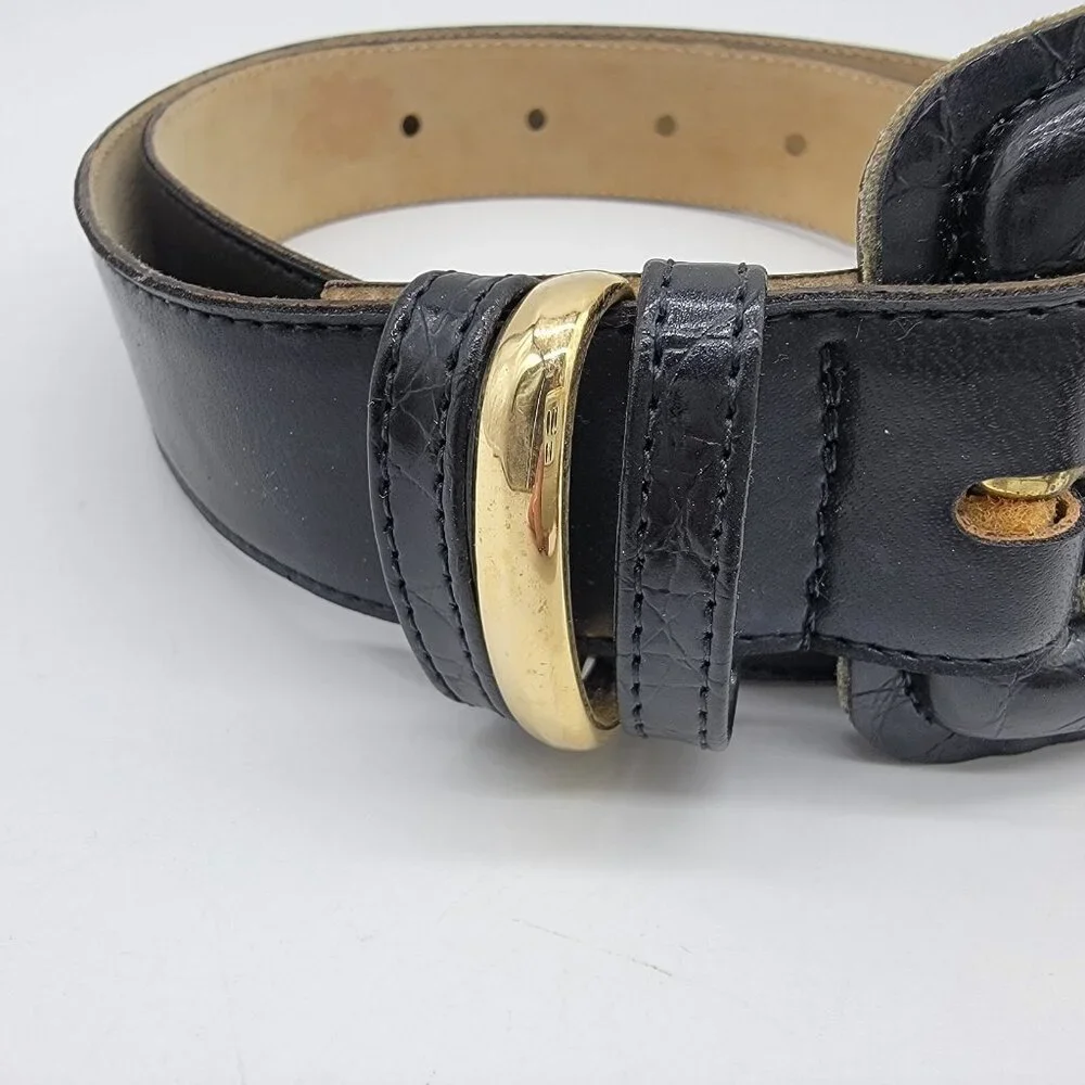 Vintage Peter‎ Nygard Belt Faux Leather Black Belt